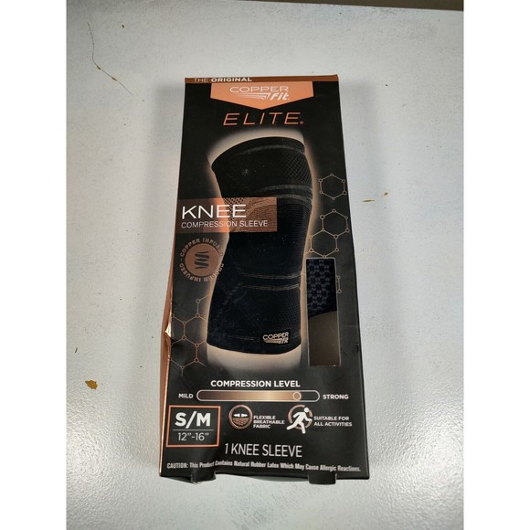 Copper Fit Elite Copper Infused Knee Compression Sleeve S/M - Picture 3 of 7